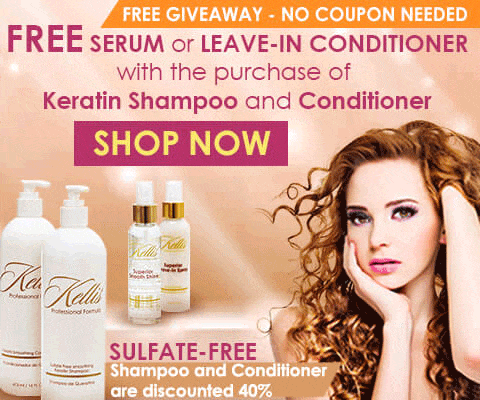 2018 FREE Giveaway Clearance Sales - FREE Keratin Serum or Keratin Leave-In Conditioner with the purchase of Keratin Sulfate-Free Shampoo and Smoothing Conditioner!